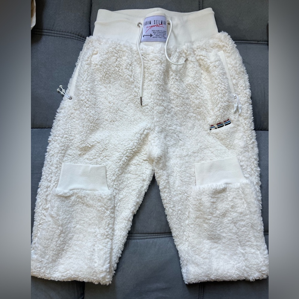 Adam Selman Sport Boucle High-Rise Sweatpant